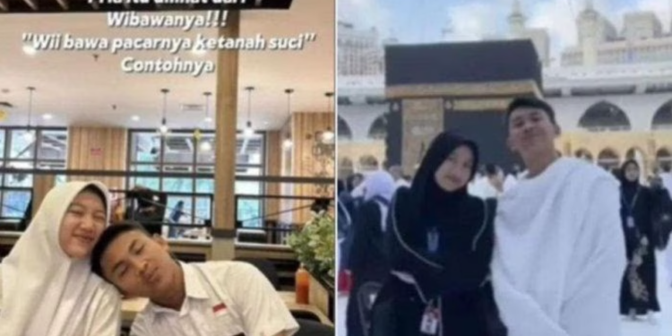 Viral, Pelajar SMA Asal Indonesia Ini Berangkat Umrah ke Tanah Suci Pamer Bawa Pacar, Tuai Sorotan