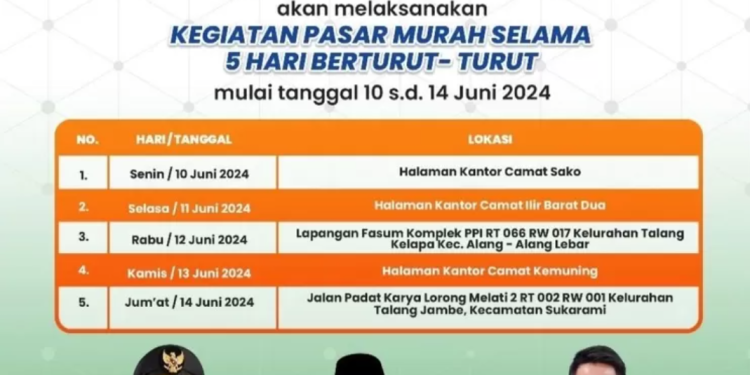 HUT Ke-1341 Kota Palembang, Pemkot Gelar Pasar Murah, Emak Emak Jangan Kelewatan!