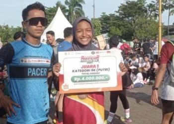 Atlet Lari Sumsel Gendis Aulia Juarai Ampera Tourism Run 2024 Kategori 5K, Bawa Pulang Rp4 Juta