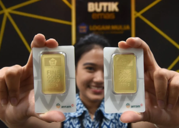 Harga emas Antam hari ini merosot