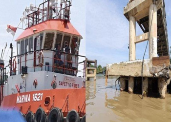 Jembatan P6 Lalan Kembali Disenggol Tugboat Pembawa Tongkang Batubara, Pondasi Rusak Parah