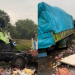 Truk Fuso Adu Kambing Dengan Mobil Box di Jalan Lintas Palembang-Prabumulih, 3 Terluka