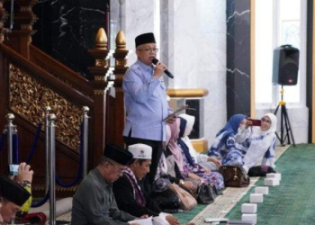 Sekda Ogan Ilir Hadiri Pengajian Bulanan Majelis Ta'lim di Masjid Agung An Nur Tanjung Senai