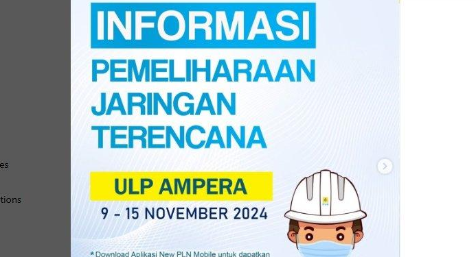 INFO Pemadaman Listrik di Sejumlah Wilayah di Palembang Hari Ini 12 November, Khususnya ULP Ampera