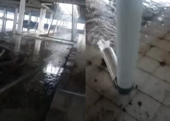 Diguyur Hujan Sebentar Lantai Lima Gedung Pasar 16 Ilir Palembang Sudah Banjir, Kok Bisa?