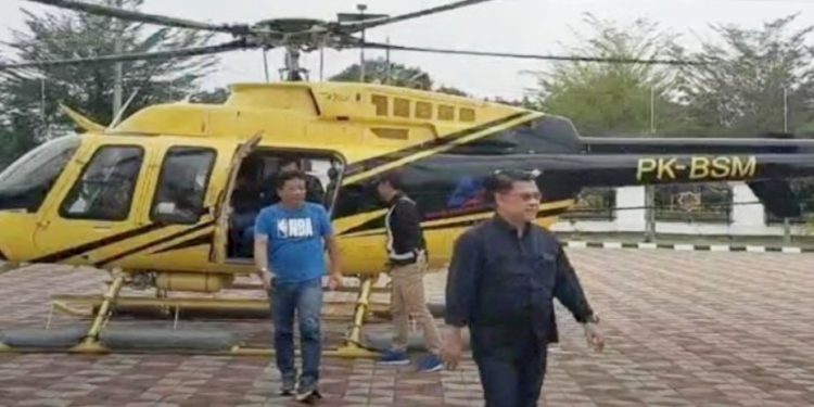 Bupati Muratara Turun Tangan Pantau Tambang Emas Ilegal Pakai Helikopter